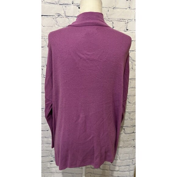 Lou & Grey Mock Neck Drop Sleeve Soft Knit Sweater Women's Medium Oversized - Picture 3 of 5